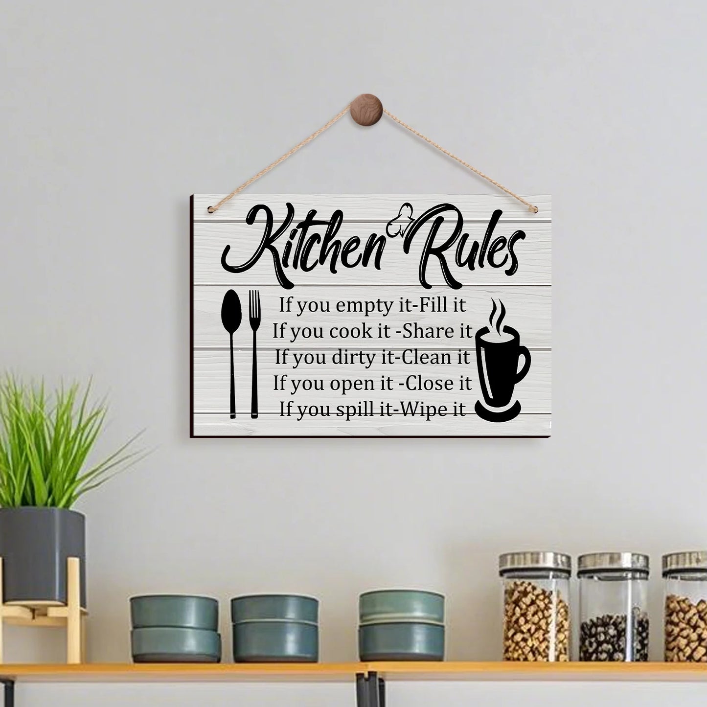 Wooden Rules Plaque