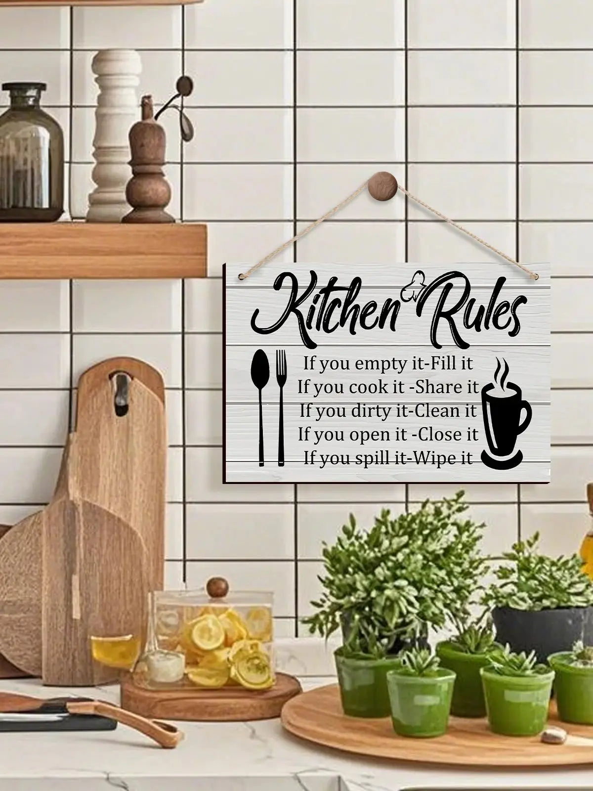 Wooden Rules Plaque