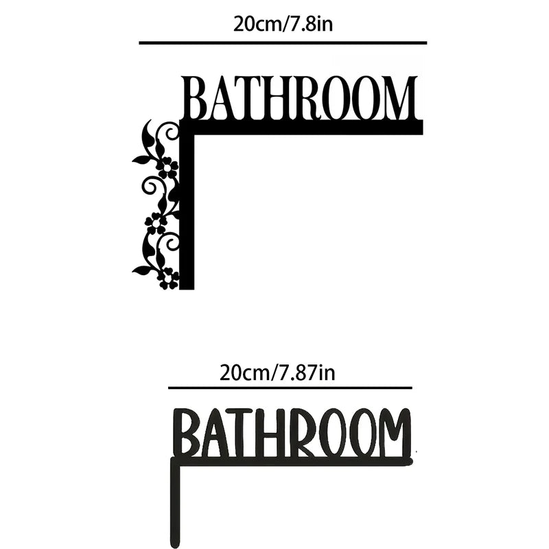 Elegant Metal Bathroom Door Sign