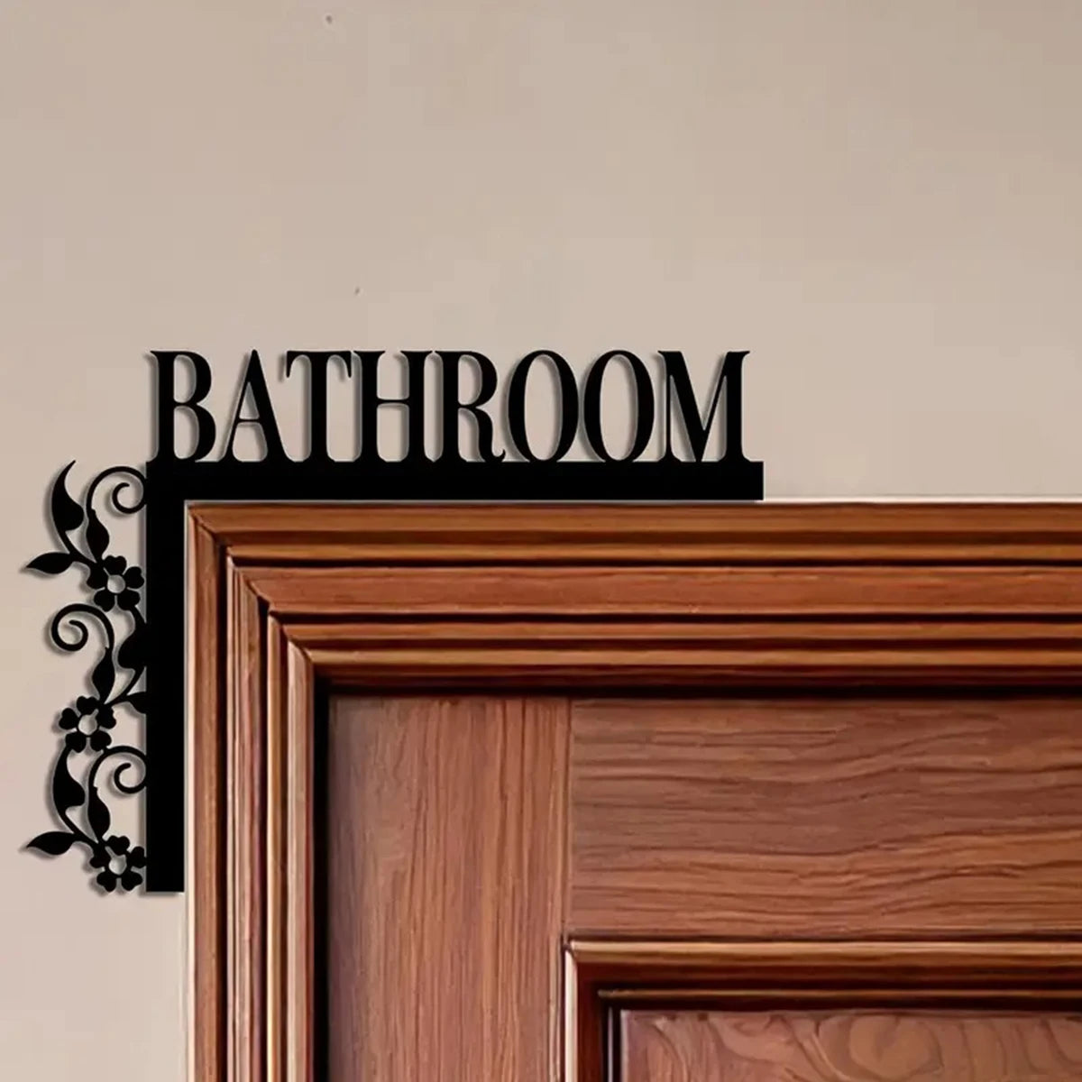 Elegant Metal Bathroom Door Sign