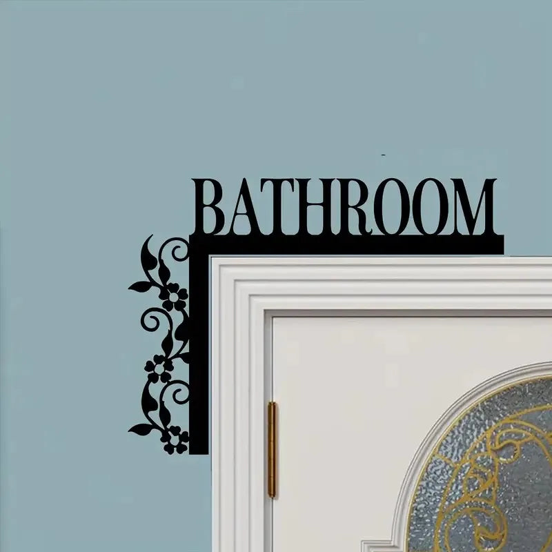 Elegant Metal Bathroom Door Sign