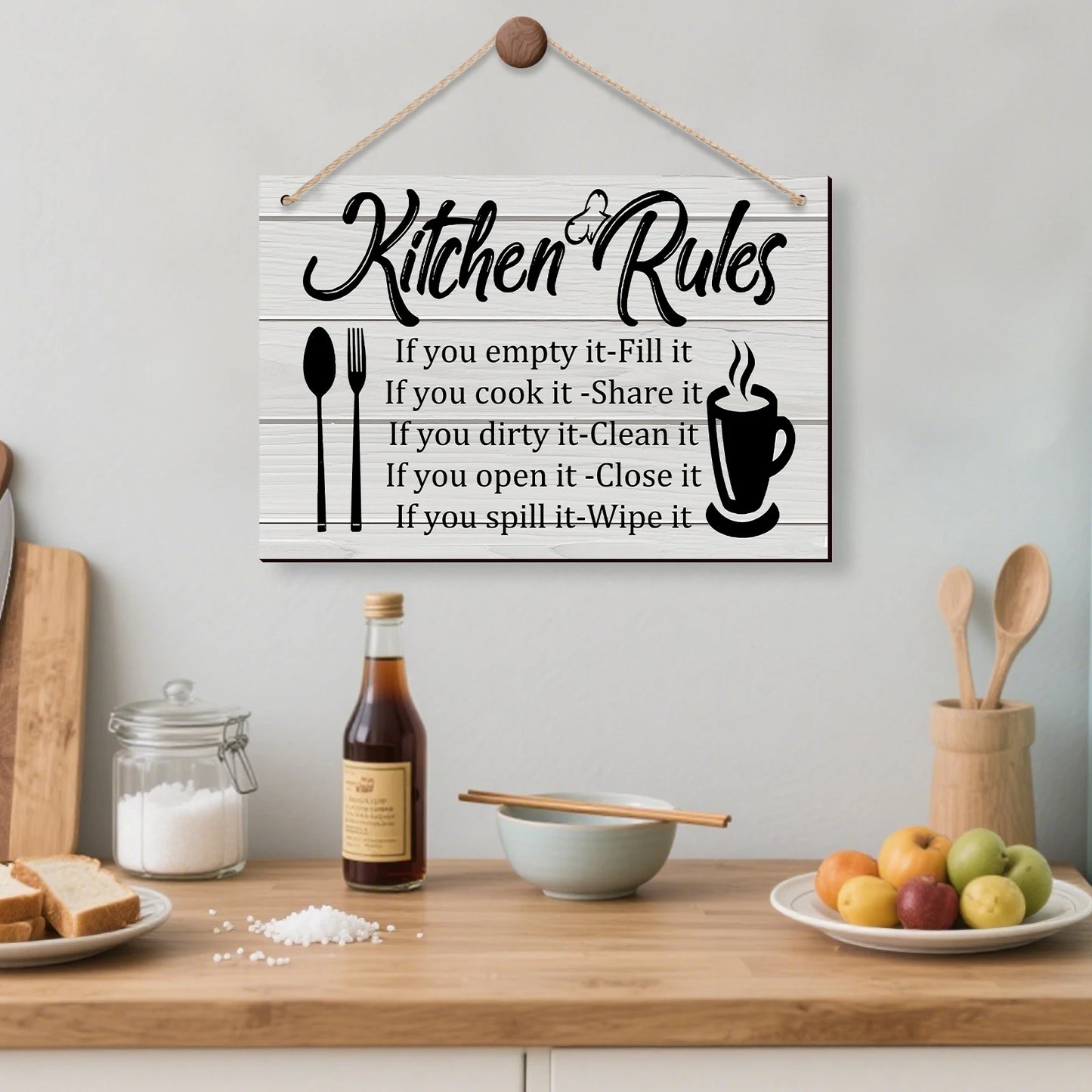 Wooden Rules Plaque