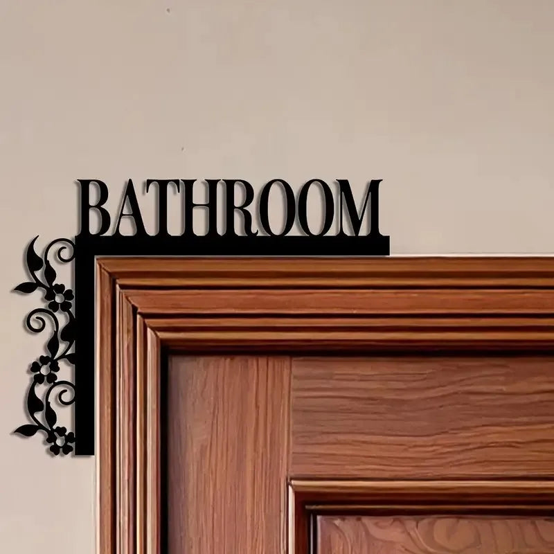 Elegant Metal Bathroom Door Sign