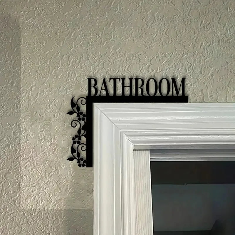 Elegant Metal Bathroom Door Sign