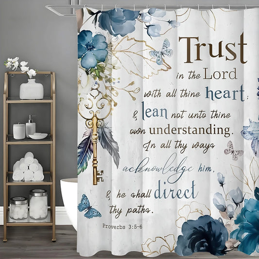 Scripture Shower Curtain with Rings