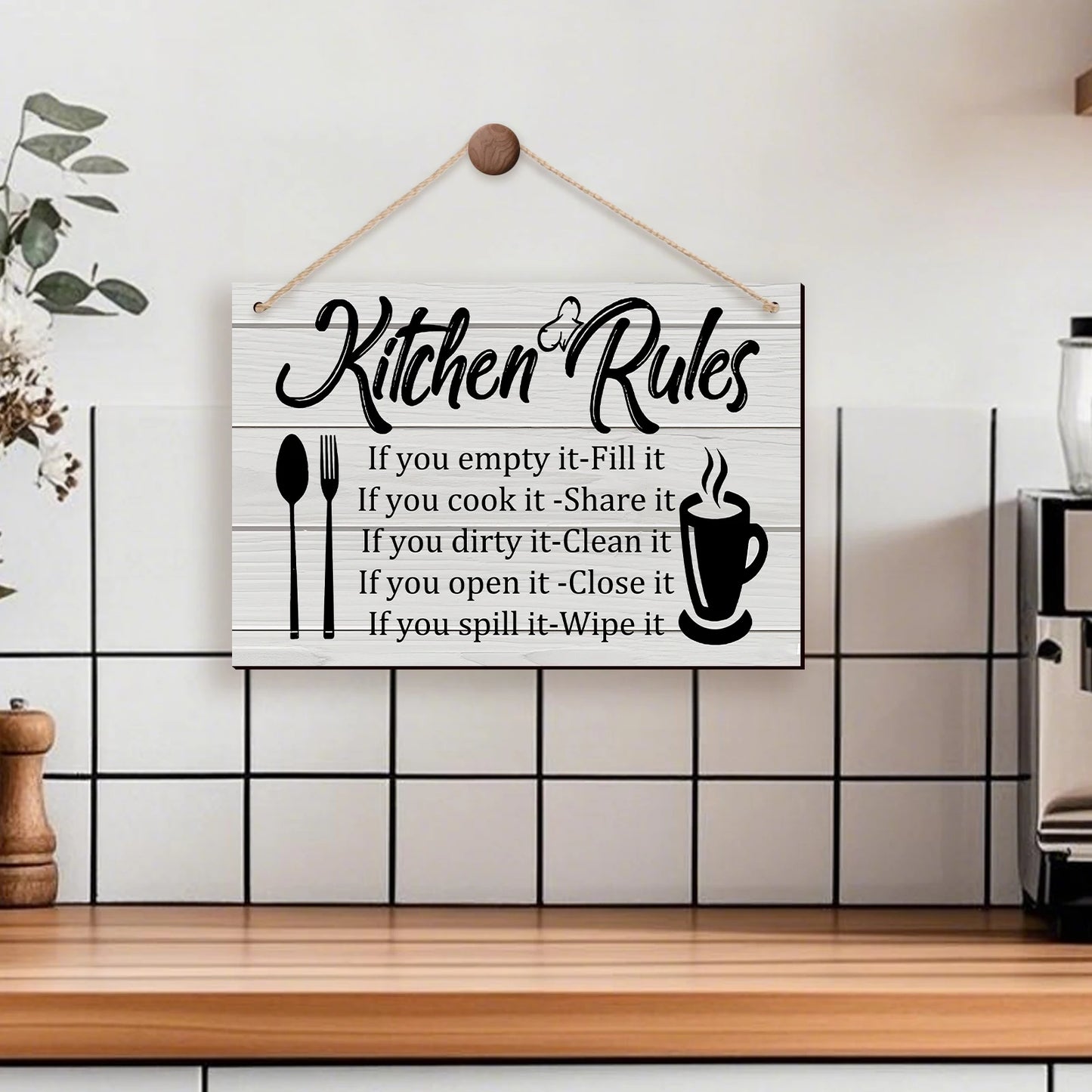 Wooden Rules Plaque
